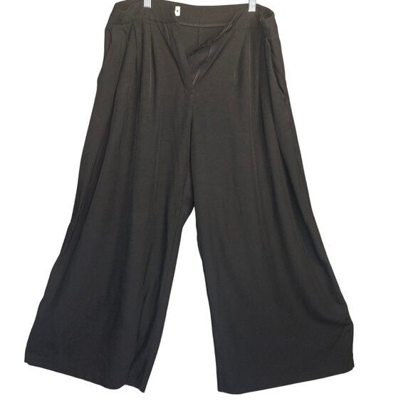 Zara Palazzo Black Pants Size Large Office Workwear - Picture 1 of 10